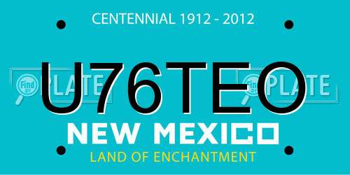 U76TEO New Mexico License Plate