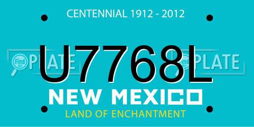 U7768L New Mexico License Plate