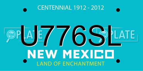 U776SL New Mexico License Plate