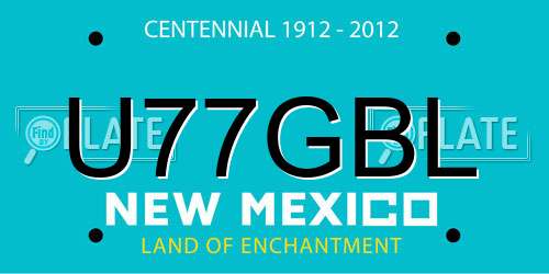 U77GBL New Mexico License Plate