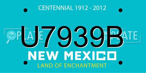 U7939B New Mexico License Plate