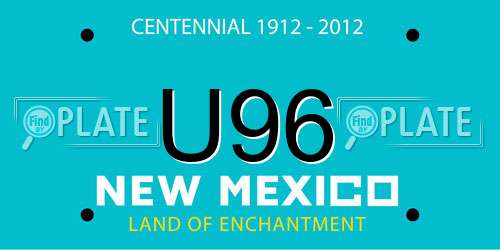 U96 New Mexico License Plate