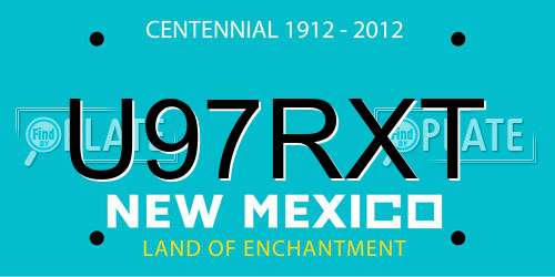 U97RXT New Mexico License Plate