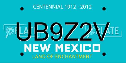 UB9Z2V New Mexico License Plate