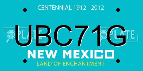 UBC71G New Mexico License Plate