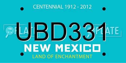 UBD331 New Mexico License Plate