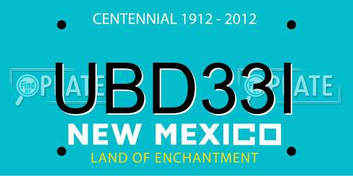 UBD33I New Mexico License Plate