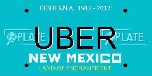 UBER New Mexico License Plate