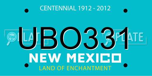 UBO331 New Mexico License Plate