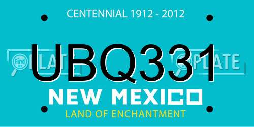 UBQ331 New Mexico License Plate