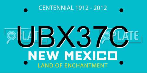 UBX37C New Mexico License Plate
