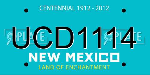UCD1114 New Mexico License Plate