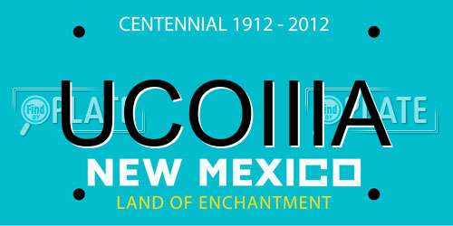 UCOIIIA New Mexico License Plate
