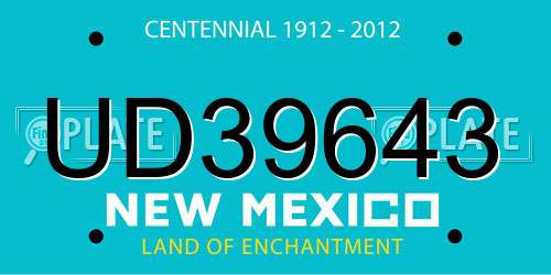 UD39643 New Mexico License Plate