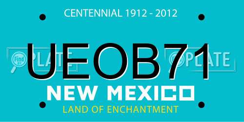 UEOB71 New Mexico License Plate