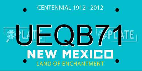 UEQB71 New Mexico License Plate