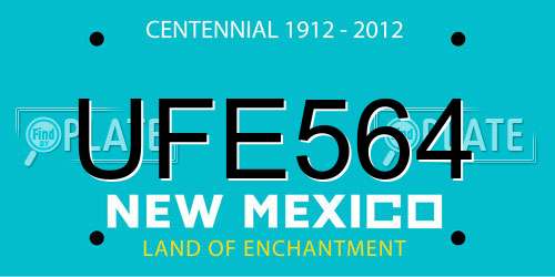 UFE564 New Mexico License Plate
