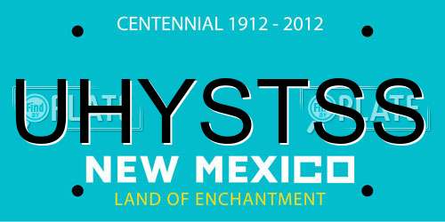 UHYSTSS New Mexico License Plate