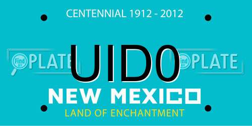 UID0 New Mexico License Plate
