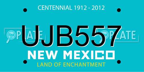 UJB557 New Mexico License Plate