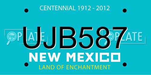 UJB587 New Mexico License Plate