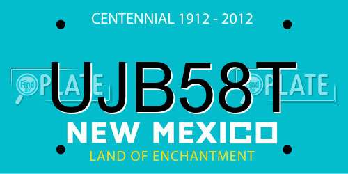 UJB58T New Mexico License Plate