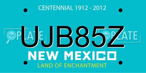 UJB85Z New Mexico License Plate