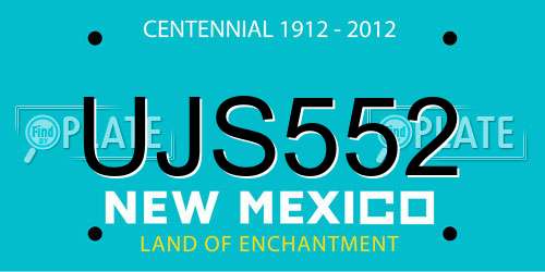 UJS552 New Mexico License Plate