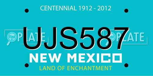 UJS587 New Mexico License Plate