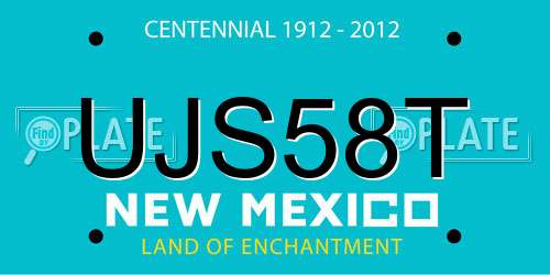 UJS58T New Mexico License Plate