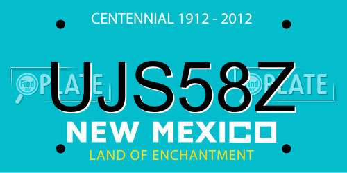 UJS58Z New Mexico License Plate