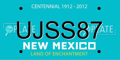 UJSS87 New Mexico License Plate