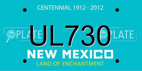UL730 New Mexico License Plate