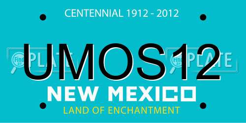 UMOS12 New Mexico License Plate