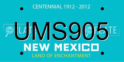 UMS905 New Mexico License Plate