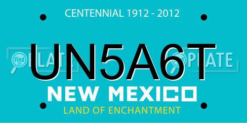 UN5A6T New Mexico License Plate