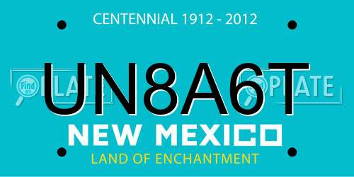UN8A6T New Mexico License Plate