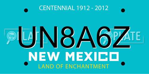 UN8A6Z New Mexico License Plate