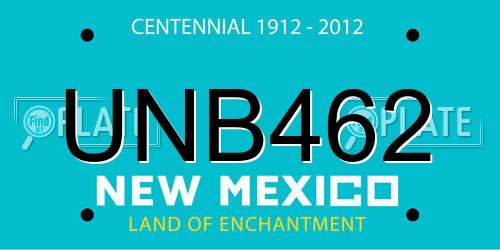 UNB462 New Mexico License Plate