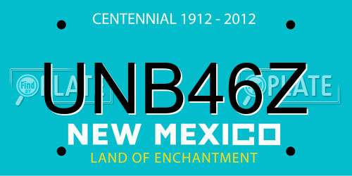 UNB46Z New Mexico License Plate