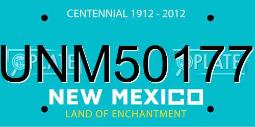 UNM50177 New Mexico License Plate