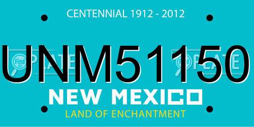 UNM51150 New Mexico License Plate