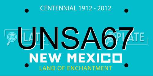 UNSA67 New Mexico License Plate