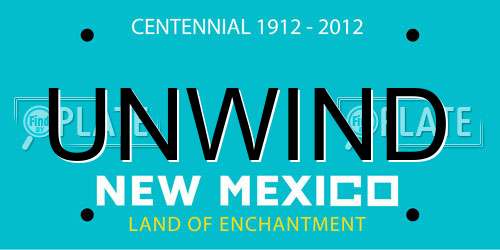 UNWIND New Mexico License Plate