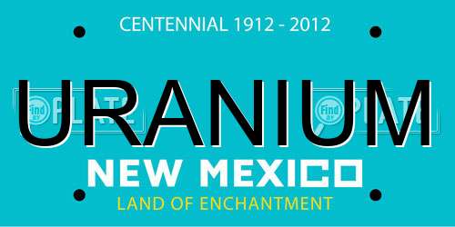 URANIUM New Mexico License Plate