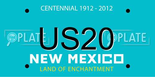 US20 New Mexico License Plate