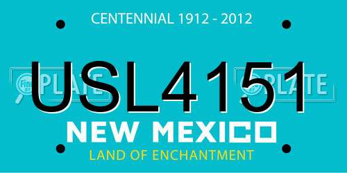 USL4151 New Mexico License Plate
