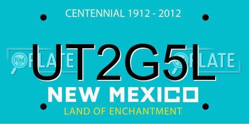UT2G5L New Mexico License Plate