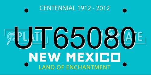 UT65080 New Mexico License Plate
