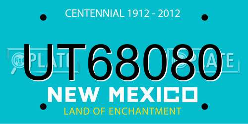 UT68080 New Mexico License Plate